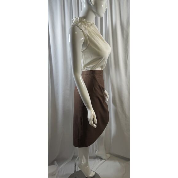 Classic Handmade Pencil Skirt, Charcoal Brown, Sz: 10, 64-63 - Picture 3 of 16